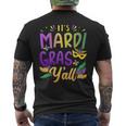 It's Mardi Gras Y'all With Mask And Fleur De Lis Men's T-shirt Back Print
