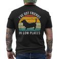 I've Got Friends In Low Places Basset Hound Retro Men's T-shirt Back Print