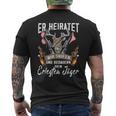 Jäger Er Heiratet Wir Saufen Jga Stag Party T-Shirt mit Rückendruck