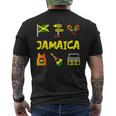 Jamaica Icons Jamaican Flag Love Reggae Guitar Maracas Men's T-shirt Back Print