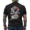 Japanese Monster Kaiju Eating Ramen Men's T-shirt Back Print Japanese Monster Kaiju Eating Ramen Men's T-shirt Back Print