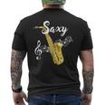 Jazz Music Lover Gold Sax Saxy Saxophone Player Men's T-shirt Back Print