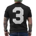 Jersey Number 3 Athletic Style Men's T-shirt Back Print