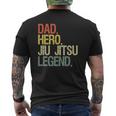 Jiu Jitsu Dad Hero Legend Vintage Retro Mens Back Print T-shirt
