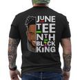 Junenth Black King Melanin Father Dad Men Son Dad Da Boys Mens Back Print T-shirt