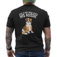 Just A Boy Who Loves His Aussie Dog Son Australian Shepherds Mens Back Print T-shirt