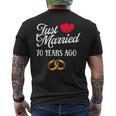 Just Married 70 Years Ago Couple 70Th Anniversary Men's T-shirt Back Print