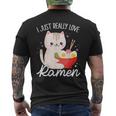 I Just Really Love Ramen Cat Anime Kawaii Otaku Clothing Men's T-shirt Back Print
