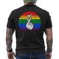 K-Pop Heart Hand Lgbt Gay Pride Retro Vintage Lgbtq Pride Men's T-shirt Back Print