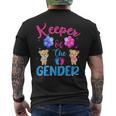 Keeper Of The Gender Reveal Bear Balloons Men's T-shirt Back Print