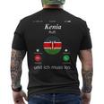 Kenya Ruft Und Ich Muss Los Kenya Flag T-Shirt mit Rückendruck