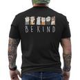 Be Kind Asl Sign Language Kindness Cat Paws Finger Signs Men's T-shirt Back Print