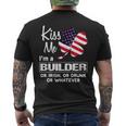 Kiss Me I Am A Builder Irish Shamrock St Patricks Day 2021 Saying Job Title Mens Back Print T-shirt