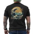 La Gran Ola Y Las Montañas Arte Japonés Kanagawa Camiseta Hombre Estampado Espalda