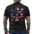Lacrosse Outfit American Flag Lax Helmet & Sticks Team Men's T-shirt Back Print