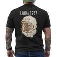 Laika Dog Sputnik Space Space Ussr T-Shirt mit Rückendruck