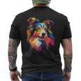 Langhaar Collie Welpe T-Shirt mit Rückendruck