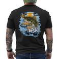 Large Mouth Bass Fishing Men's T-shirt Back Print
