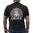 Laura Name Vorname Einhorn Regenbogen Personalisiert T-Shirt mit Rückendruck