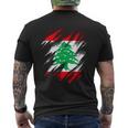 Lebanese Flag S T-Shirt mit Rückendruck