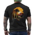 Leopard Savanne Sonnenuntergang Wildlife Safari Motiv Tierdruck T-Shirt mit Rückendruck