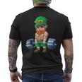 Leprechaun St Patricks Day Weightlifting Deadlift Fitness Mens Back Print T-shirt