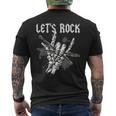 Let's Rock And Roll Rockero Manos Esqueléticas De Rock Camiseta Hombre Estampado Espalda