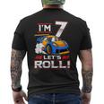 Let's Roll Race Car 7Th Birthday 7 Year Old Boy Racing Men's T-shirt Back Print