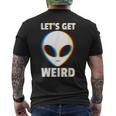 Let's Get Weird Alien Head Glitch Extraterrestrial Men's T-shirt Back Print