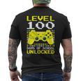 Level 100 Days Of School Unlocked Gamer Video Games Boy Girl Men's T-shirt Back Print