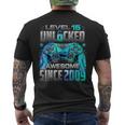 Level 15 Unlocked Awesome Since 2009 15Th Birthday Gaming Men's T-shirt Back Print