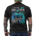 Level 21 Unlocked Awesome Since 2003 21St Birthday Gaming Men's T-shirt Back Print