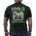 Level 8 Unlocked Awesome 2015 Video Game 8Th Birthday Gamer Men's T-shirt Back Print