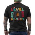 Level 8 Unlocked Gaming Birthday Boys Kid 8Th Birthday Gamer Men's T-shirt Back Print