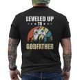 Leveled Up To Godfather Video Gamer Gaming Mens Back Print T-shirt