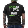 Leveling Up To Dad Gaming Baby Gender Reveal Announcement Mens Back Print T-shirt