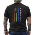 Lgbt Military Soldier Pride Proud Veteran Rainbow Usa Flag Mens Back Print T-shirt