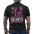 My Life Is Balanced Zen Yogi Loves Yoga Handstand Namaste Men's T-shirt Back Print