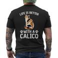 Life Is Better With A Calico Cat Lover Calico Cat Owner Men's T-shirt Back Print