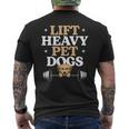 Lift Heavy Pet Dogs Bodybuilding Weight Training Gym Mens Back Print T-shirt
