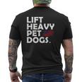 Lift Heavy Pet Dogs Gym For Weightlifters Mens Back Print T-shirt
