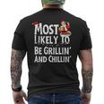 Most Likely To Be Grillin' And Chillin' Santa Grilling V2 Mens Back Print T-shirt