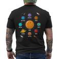 Lindo Sistema Solar De Planetas Coloridos Regalo Para Niños Camiseta Hombre Estampado Espalda