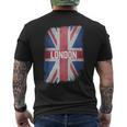 London United Kingdom British Flag Vintage Uk Souvenir Men's T-shirt Back Print