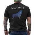 Lone Wolf For Shy Introverts & Wolf Lovers Guys Men's T-shirt Back Print