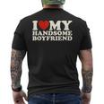 I Love My Boyfriend I Heart My Boyfriend Valentine's Day Men's T-shirt Back Print