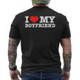 I Love My Boyfriend Pocket Graphic Matching Couples Men's T-shirt Back Print