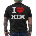 I Love Him I Heart Him Vintage For Couples Matching Men's T-shirt Back Print
