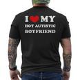 I Love My Hot Autistic Boyfriend I Heart My Hot Autistic Bf Men's T-shirt Back Print