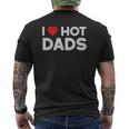 I Love Hot Dads Vintage Red Heart Love Dad Mens Back Print T-shirt